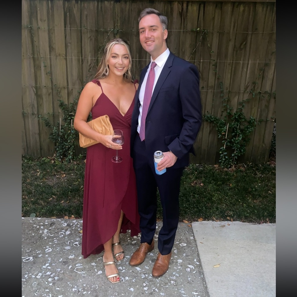 Burgundy Wrap Dress from Lulus (M)